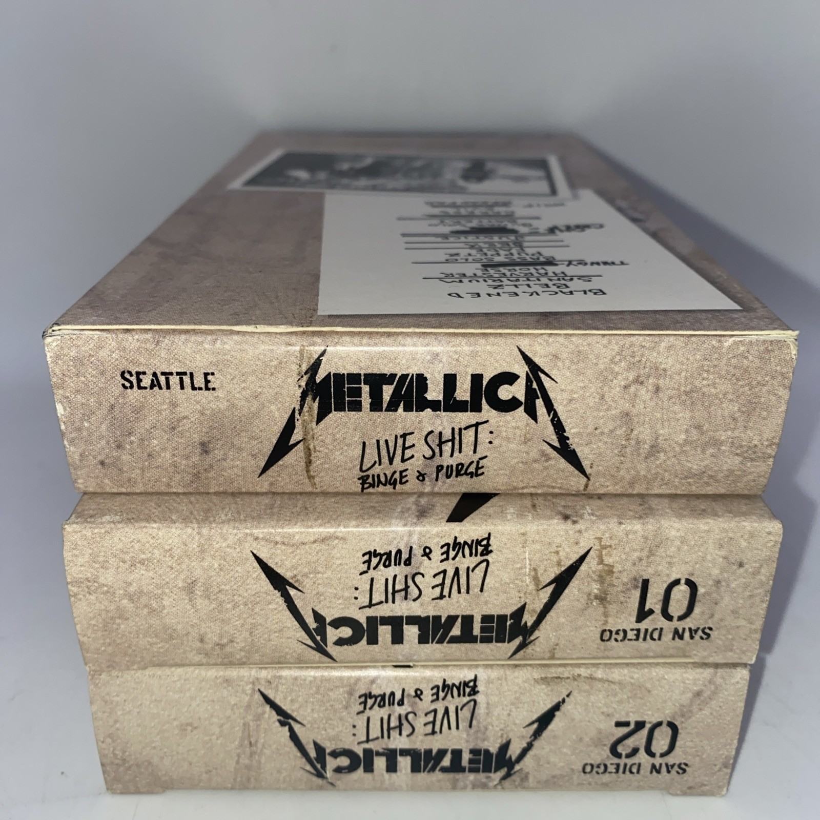 Metallica Live Shit : Binge and Purge Seattle and San Diego VHS Tape Set