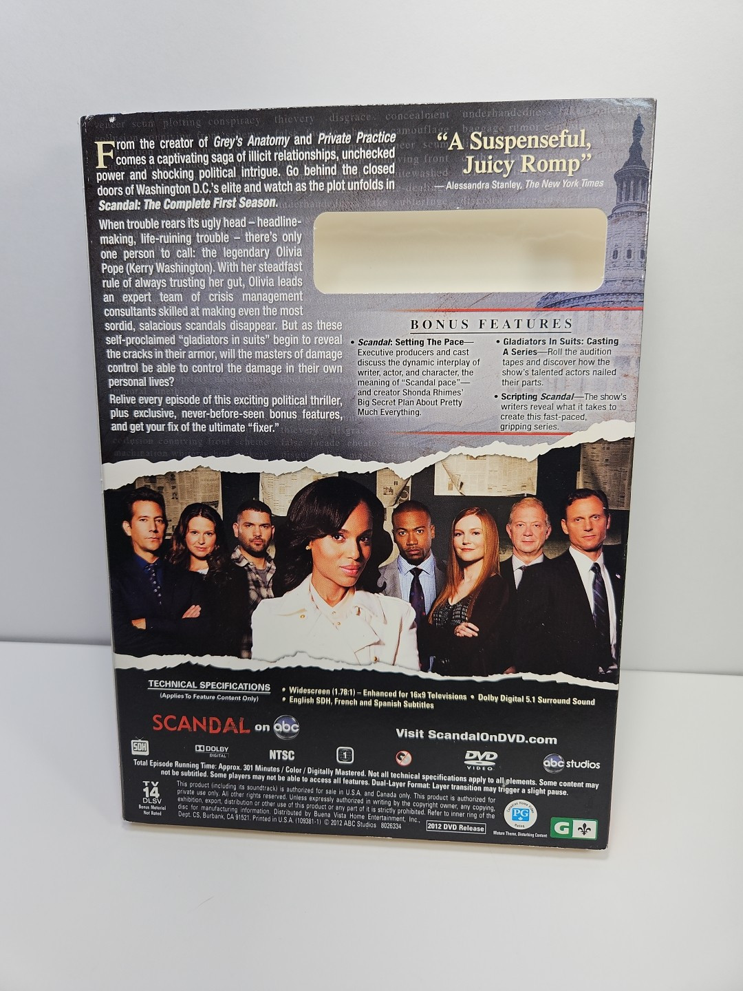 Scandal: Complete 1st Season (DVD, 2012, 2-Disc Set, Slipcover) Kerry Washington