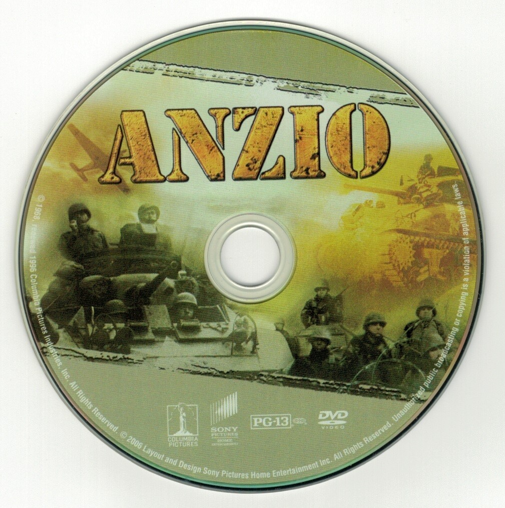 Anzio (DVD disc) Robert Mitchum, Peter Falk, Arthur Kennedy