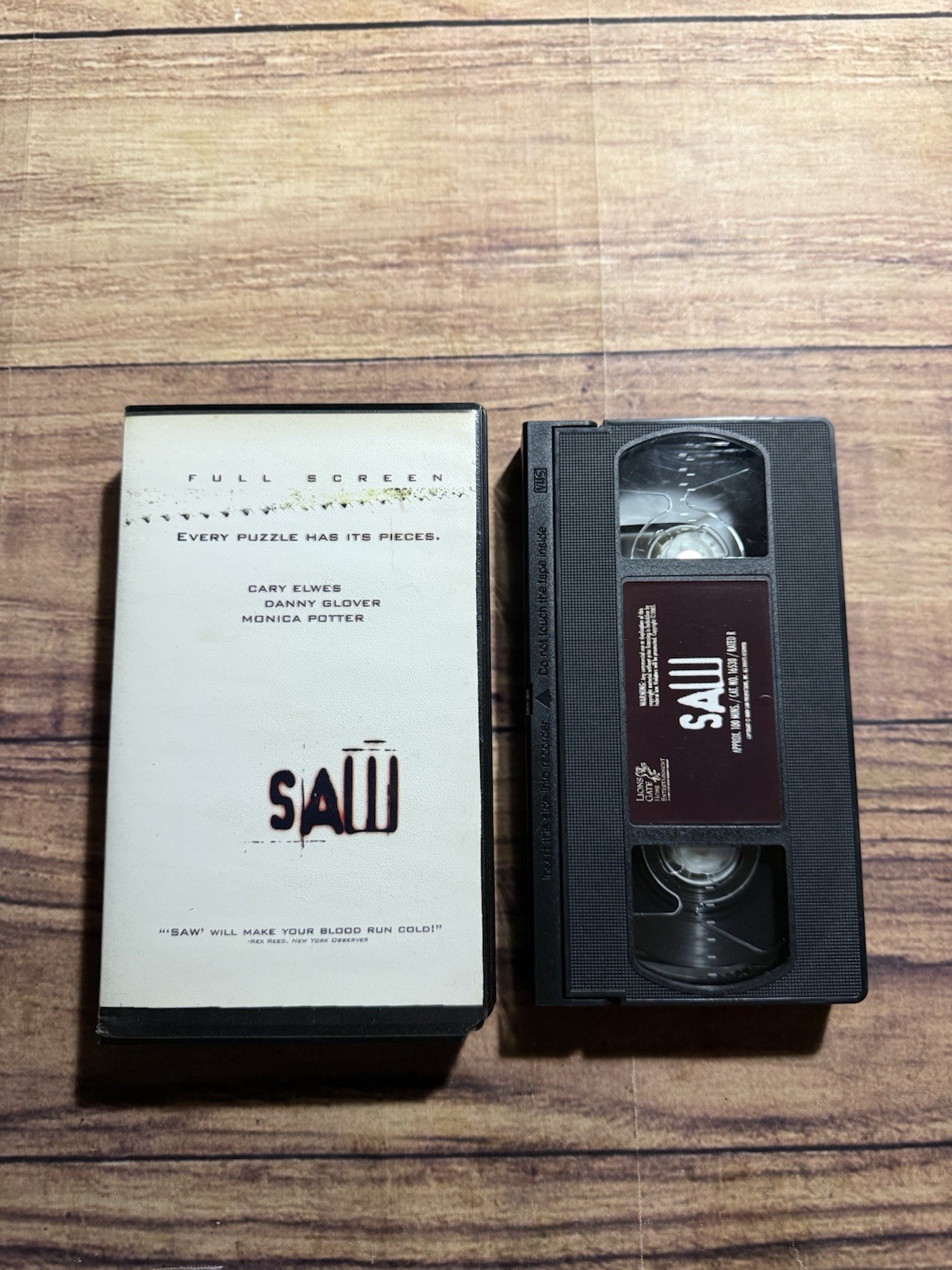 Saw VHS Tape 2004 Original Horror RARE Tobin Bell James Wan Tested Generic Case
