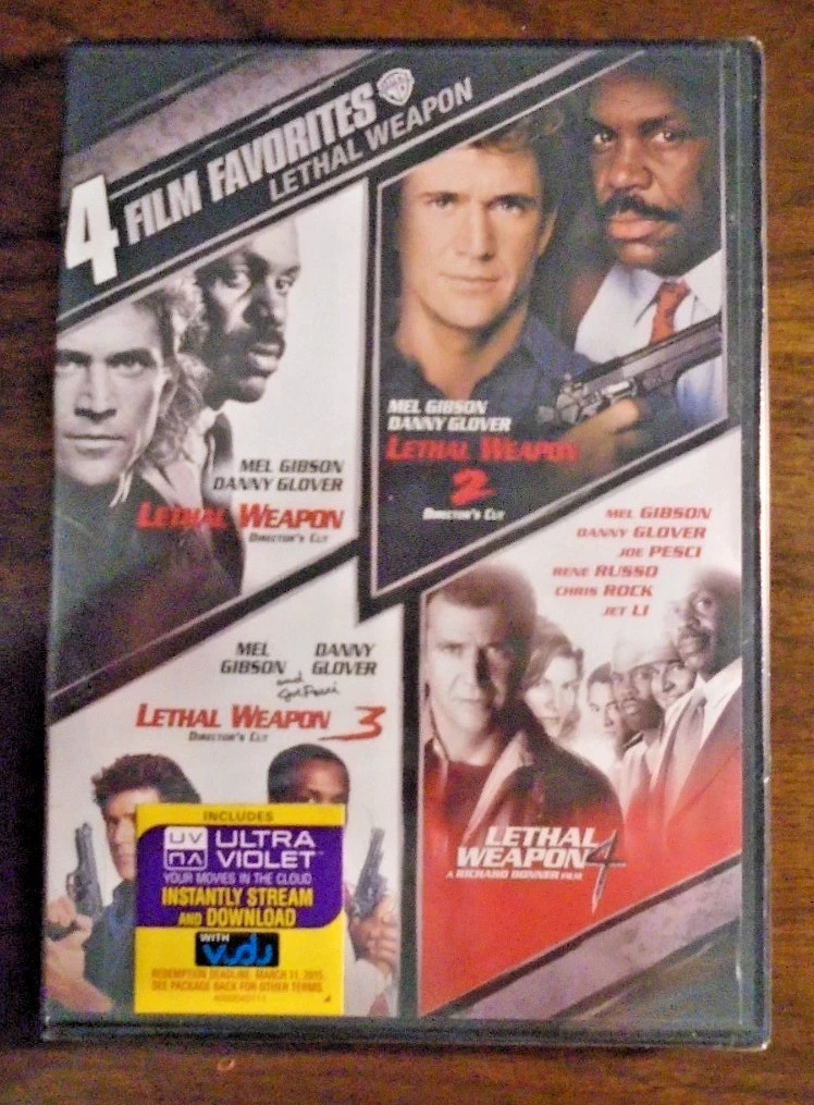 4 Film Favorites lethal Weapon 1 2 3 4 DVD NEW SEALED Mel Gibson Danny Glover