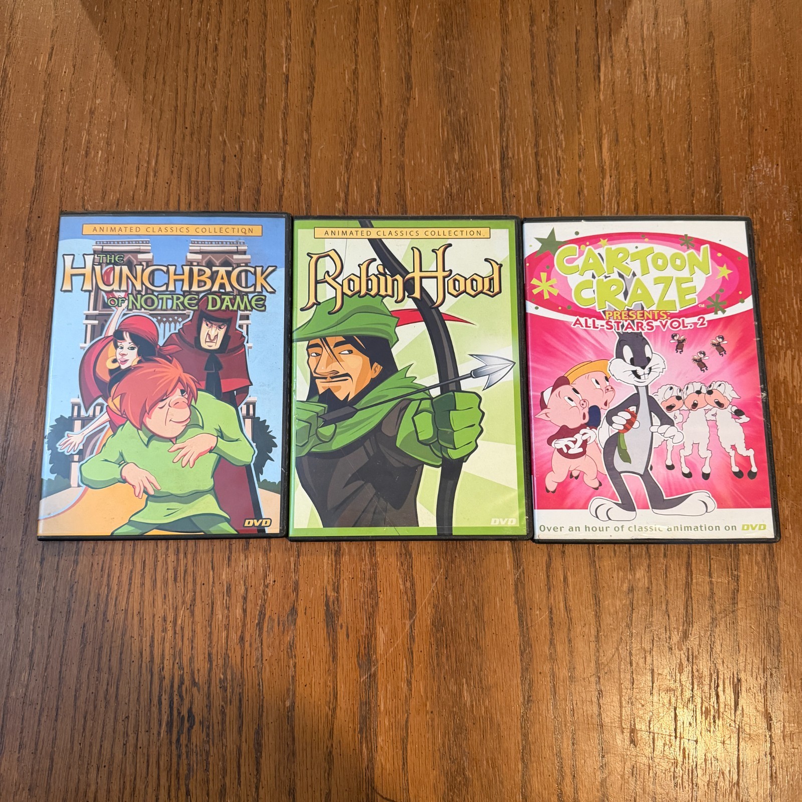 Digiview Animated Classics DVD Lot Robin Hood Hunchback Cartoon Craze 3 Disc