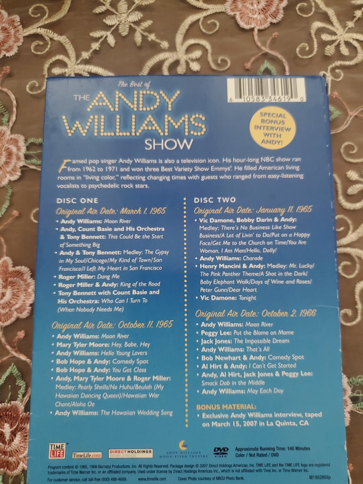 Andy Williams Show Best Of 2 DVD set Time Life