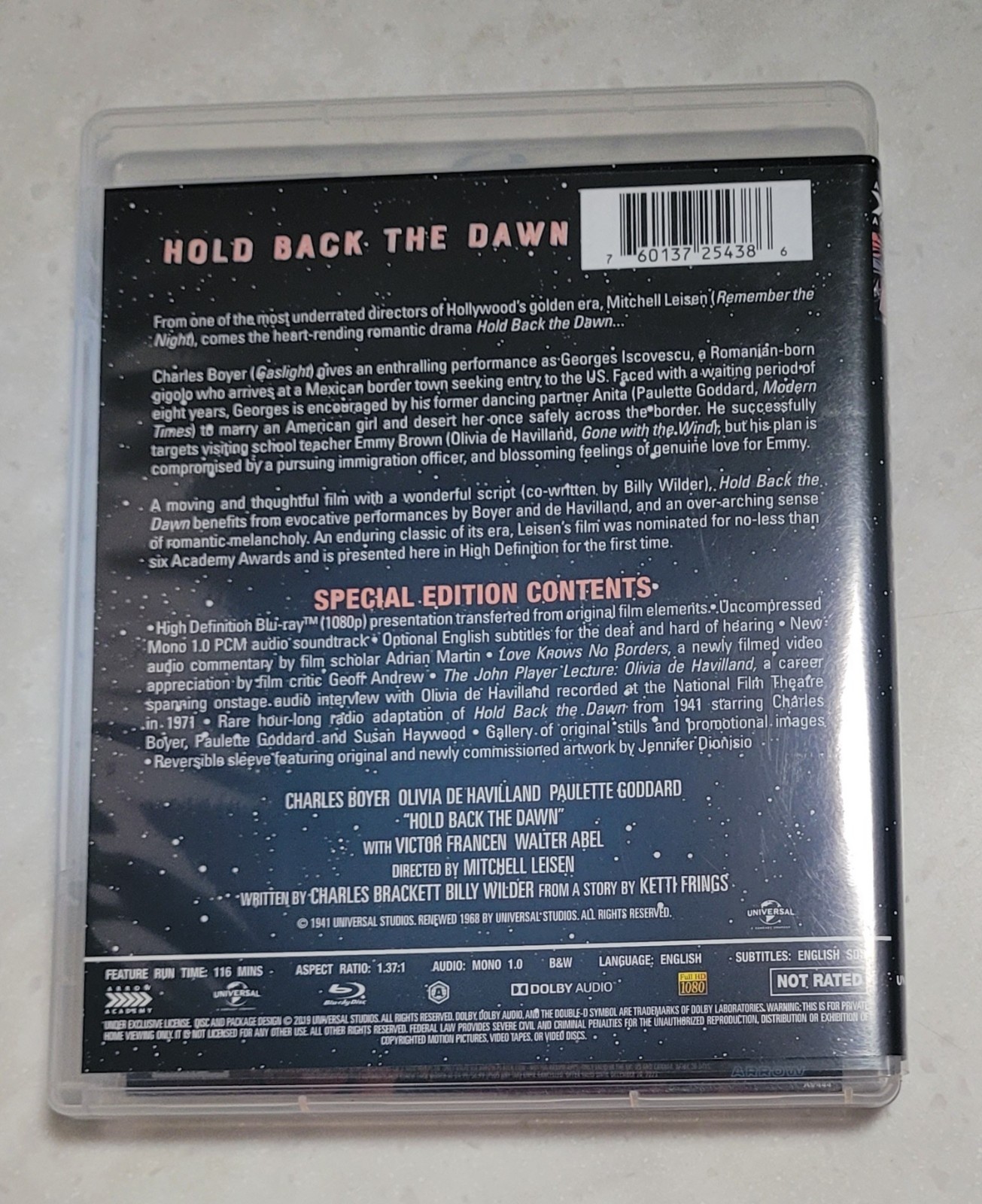 Hold Back The Dawn 1941 (2019 Arrow Academy Region A Blu-ray) NEVER TRUST STOCK