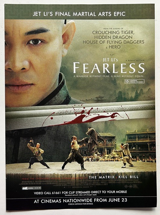 JET LI’S FEARLESS – 2006 full page UK magazine ad RONNY YU