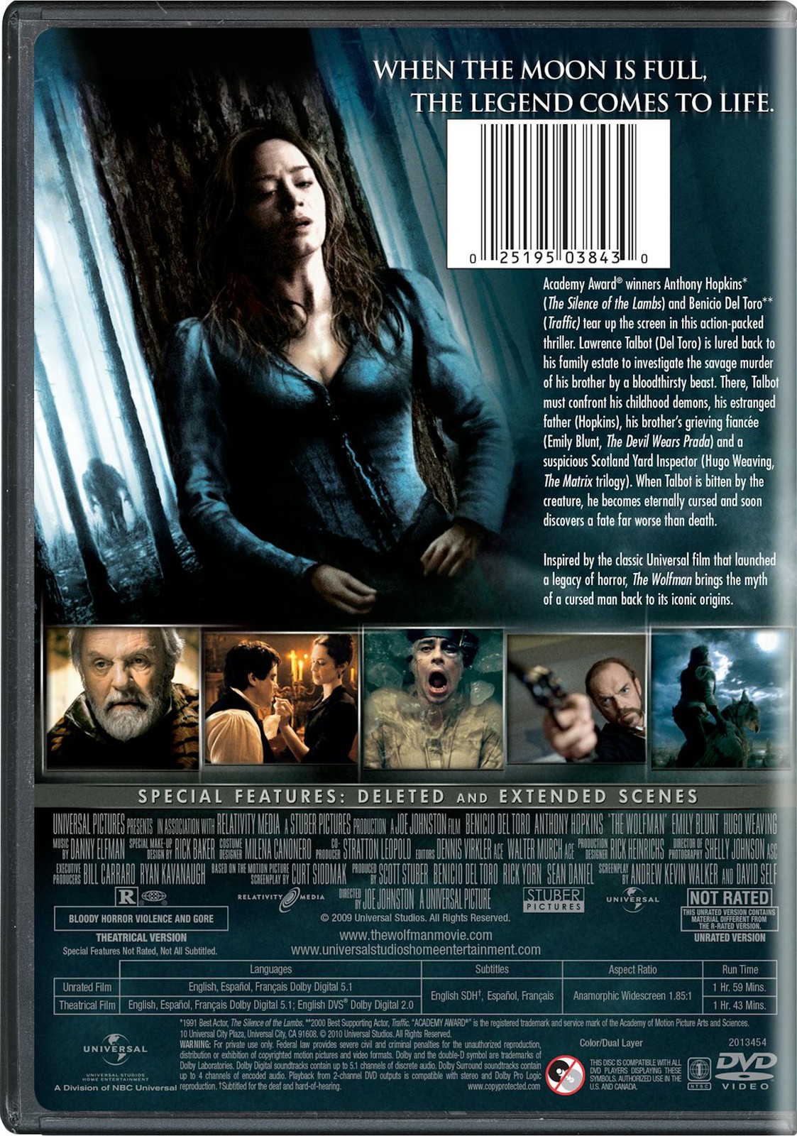 The Wolfman DVD Emily Blunt NEW