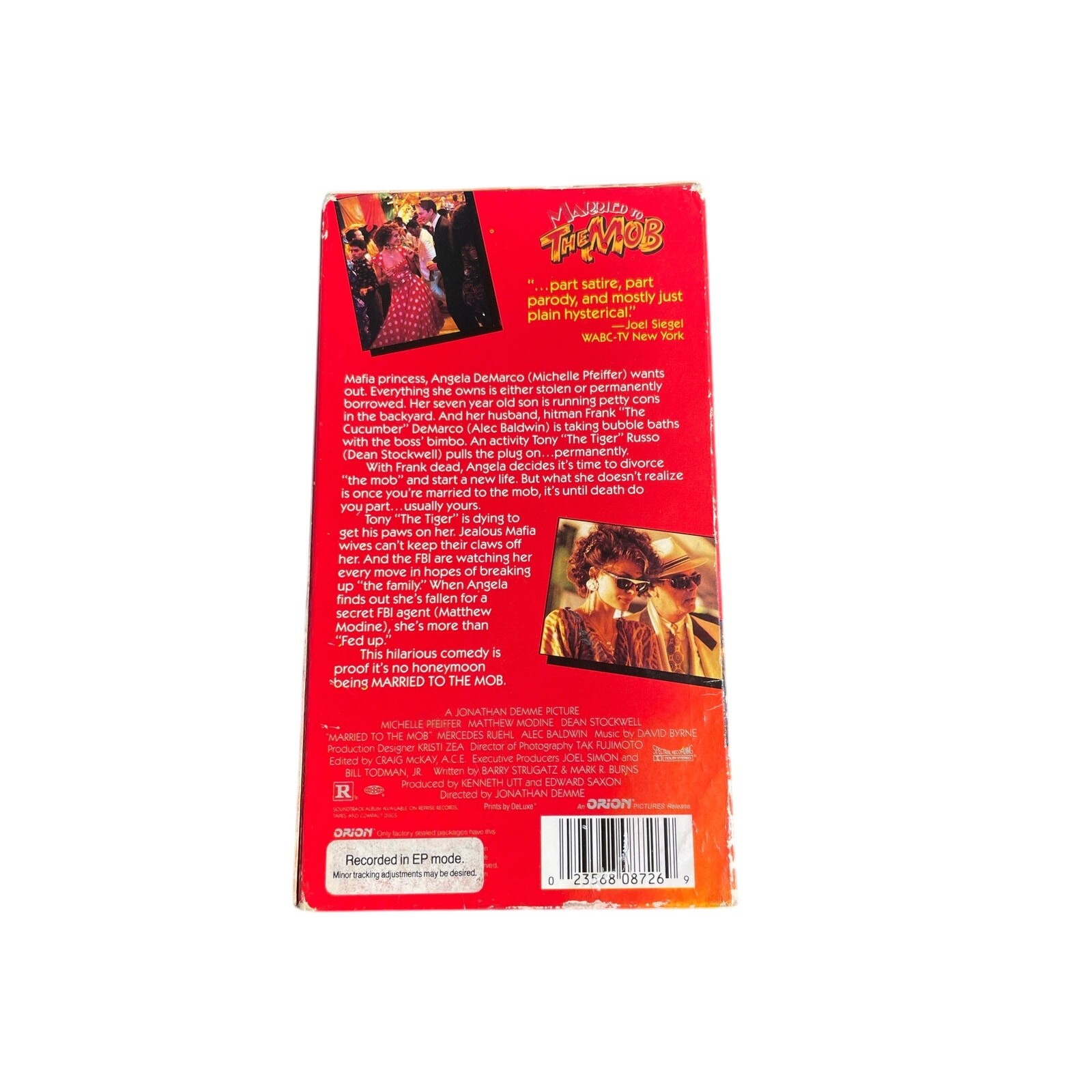 Married To The Mob (VHS, 1994) – Michelle Pfeiffer – Orion Home Video