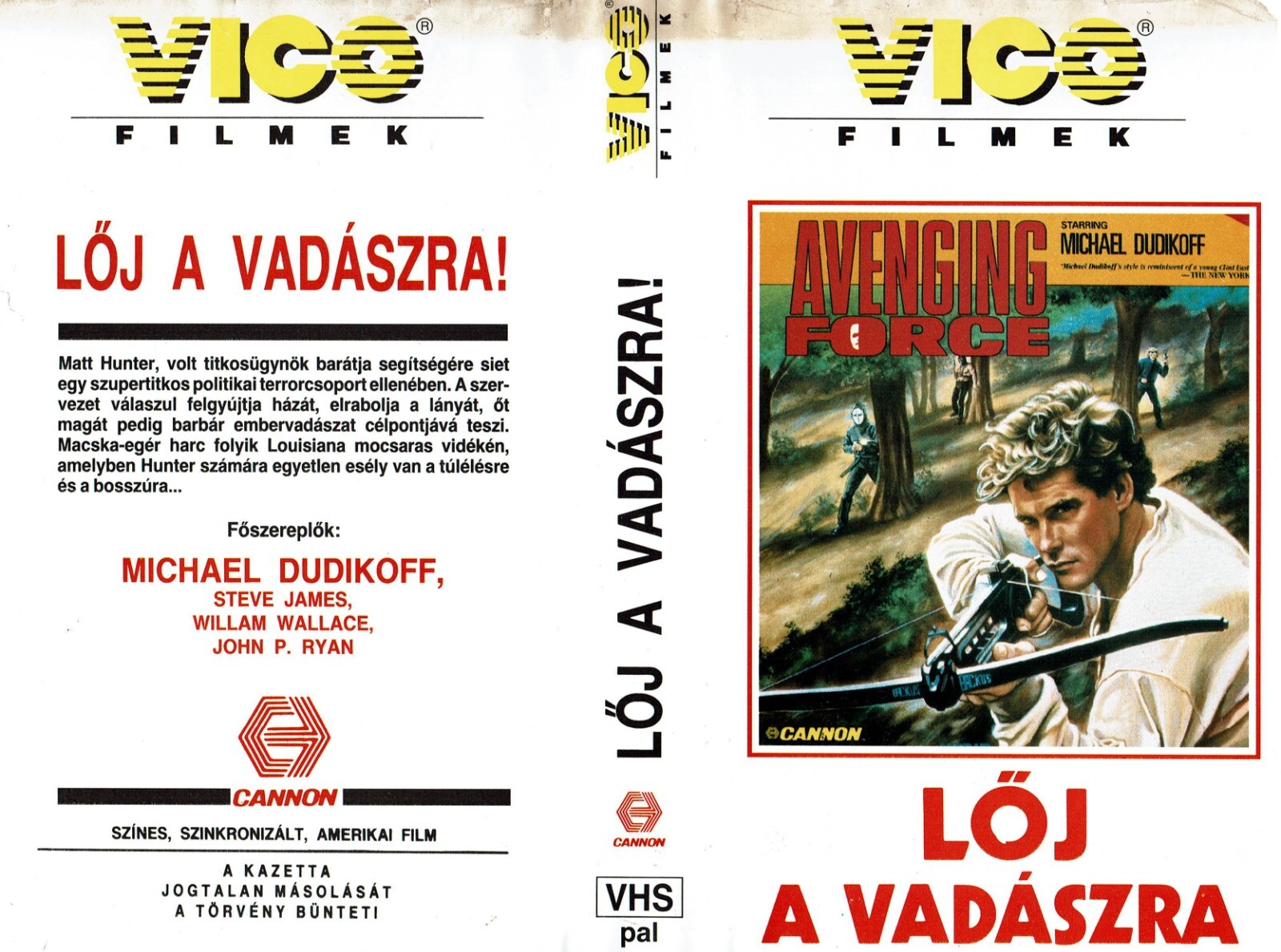 AVENGING FORCE (3) / HUNGARIAN VIDEO SLEEVE / VICO VIDEO LABEL