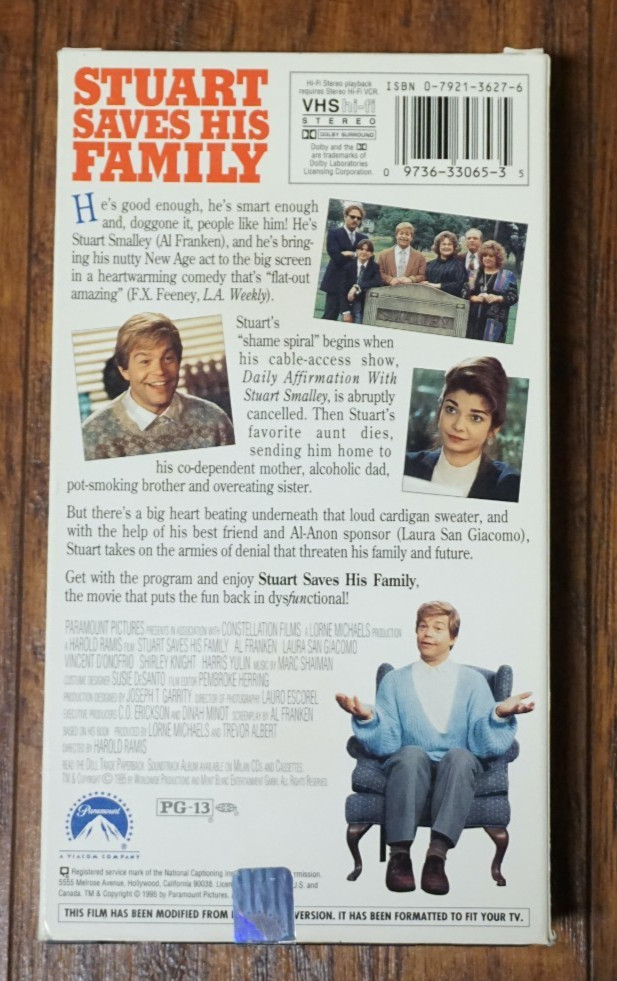 Stuart Saves His Family VHS 1995 Al Franken SNL Smalley Paramount Harold Ramis