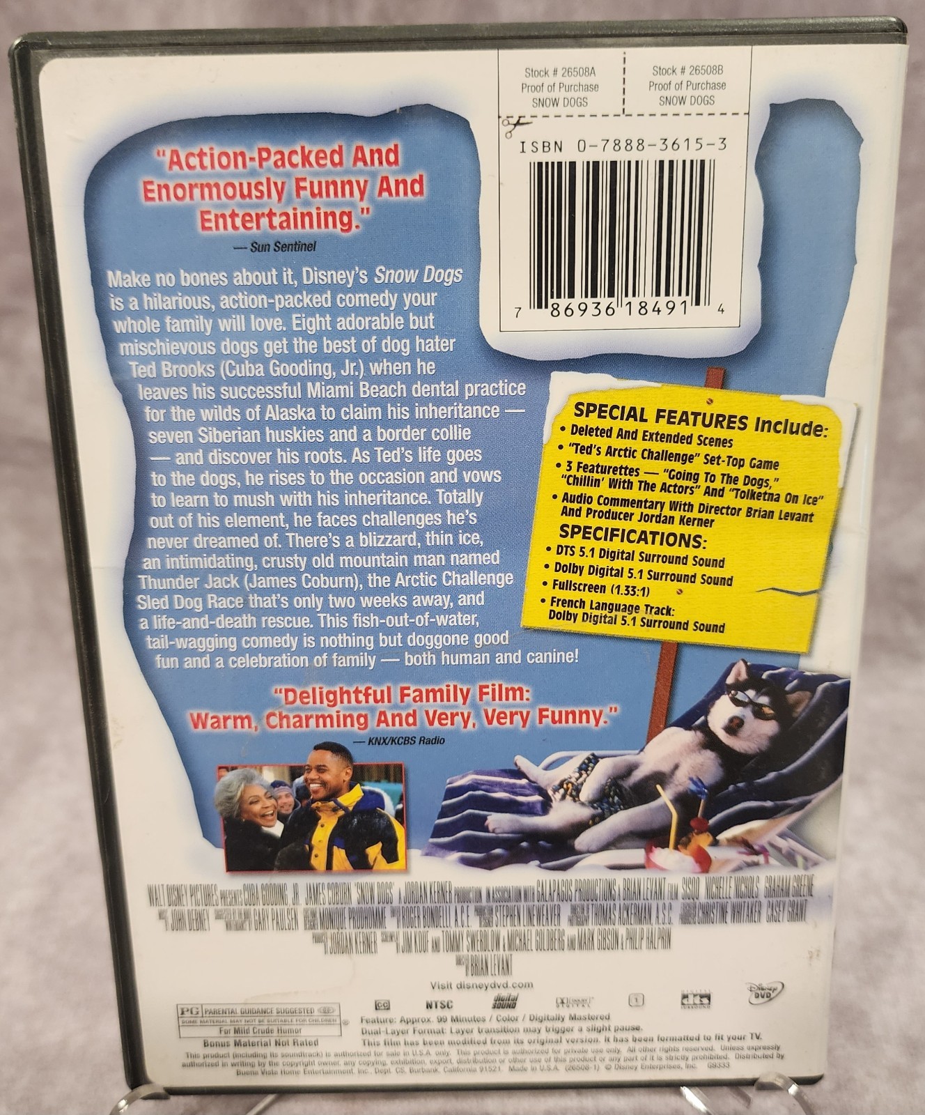 DVD Disney Movie “Snow Dogs” Comedy Adventure Cuba Gooding Jr. PG 99 Minutes