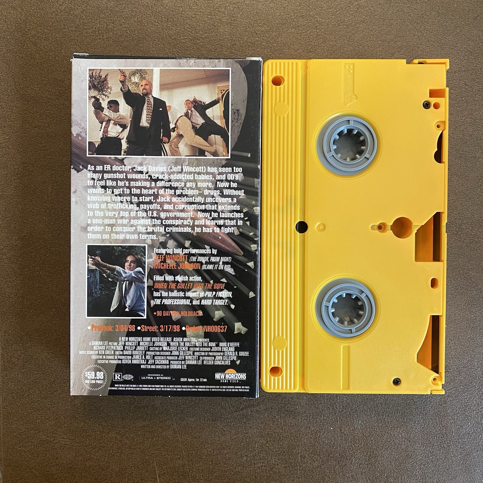 When the Bullet Hits the Bone VHS 1998 Screener Promo Yellow Tape New Horizons