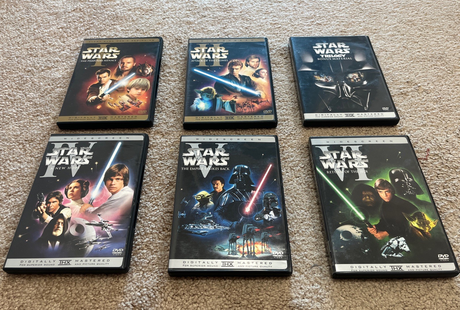 Star Wars DVD set – EPISODE 1,2,4,5,6 And Bonus Material. No Episode 3 DVD