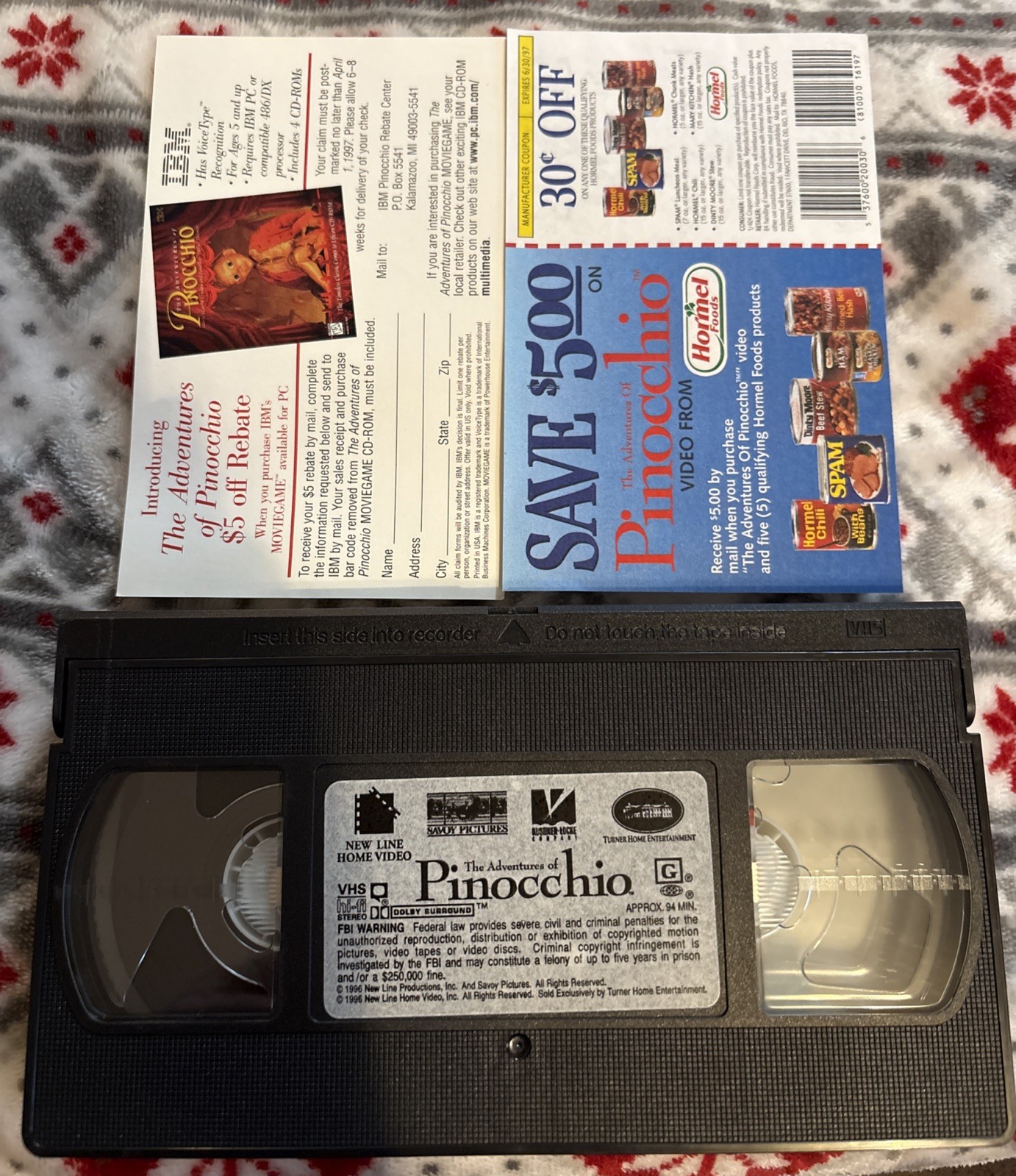 The Adventures of Pinocchio VHS 1996 Clamshell Martin Landau Video FREE SHIPPING