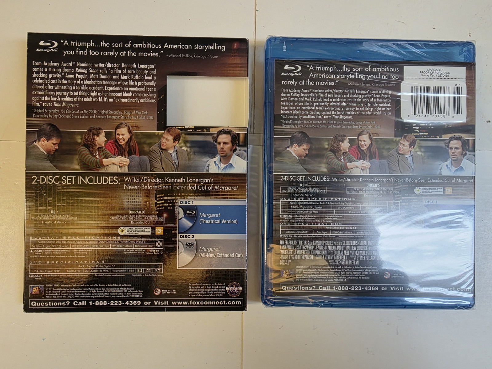 Margaret – MATT DAMON – MATTHEW BRODERICK (Blu-ray/DVD, 2012, 2-Disc St) NEW A21