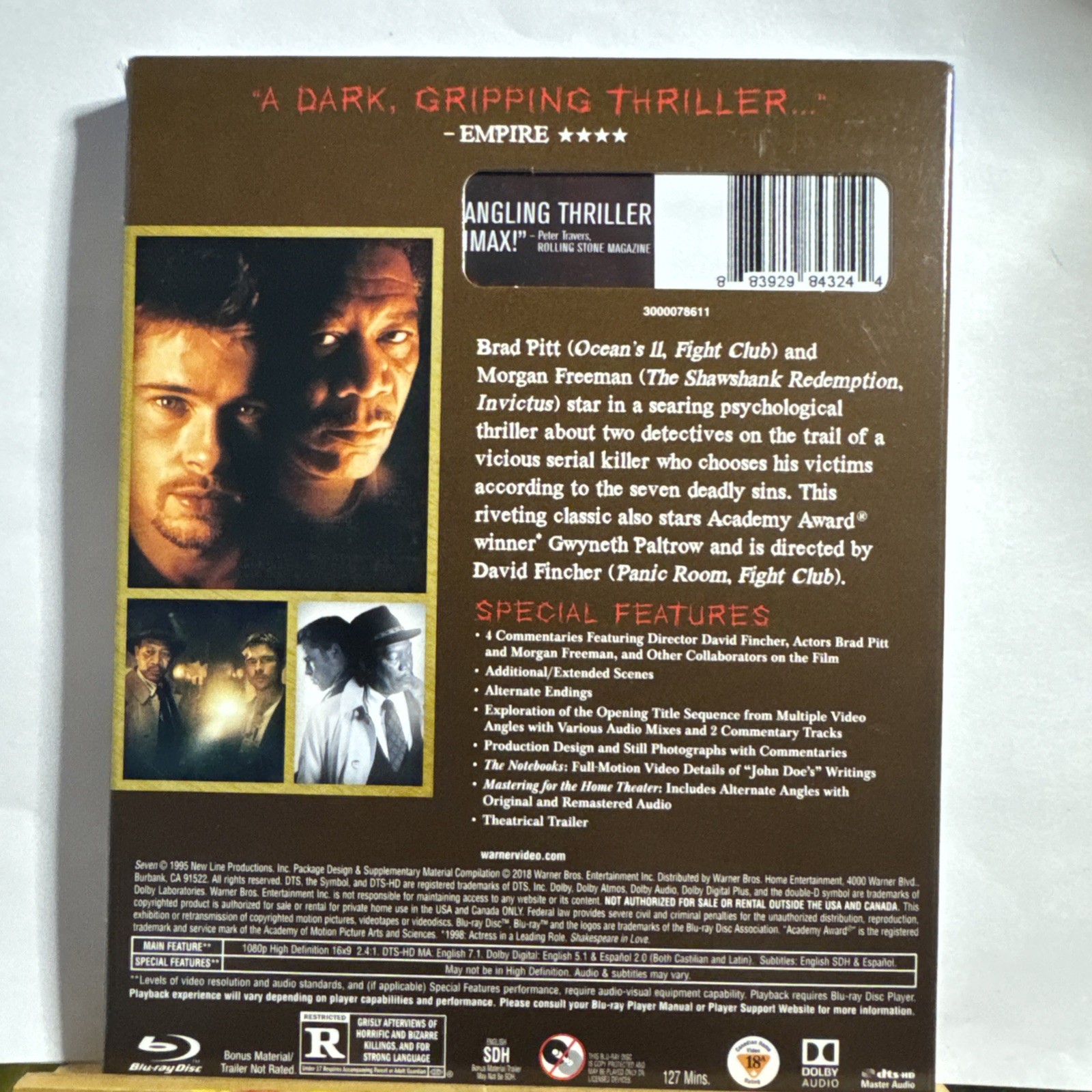 Seven (Blu-ray, 1995) w/ Limited Edition Slipcase