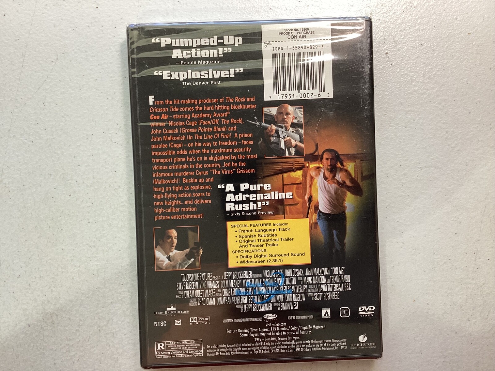 Con Air DVD Sealed R Nicolas Cage John Cusak John Malkovich 1995