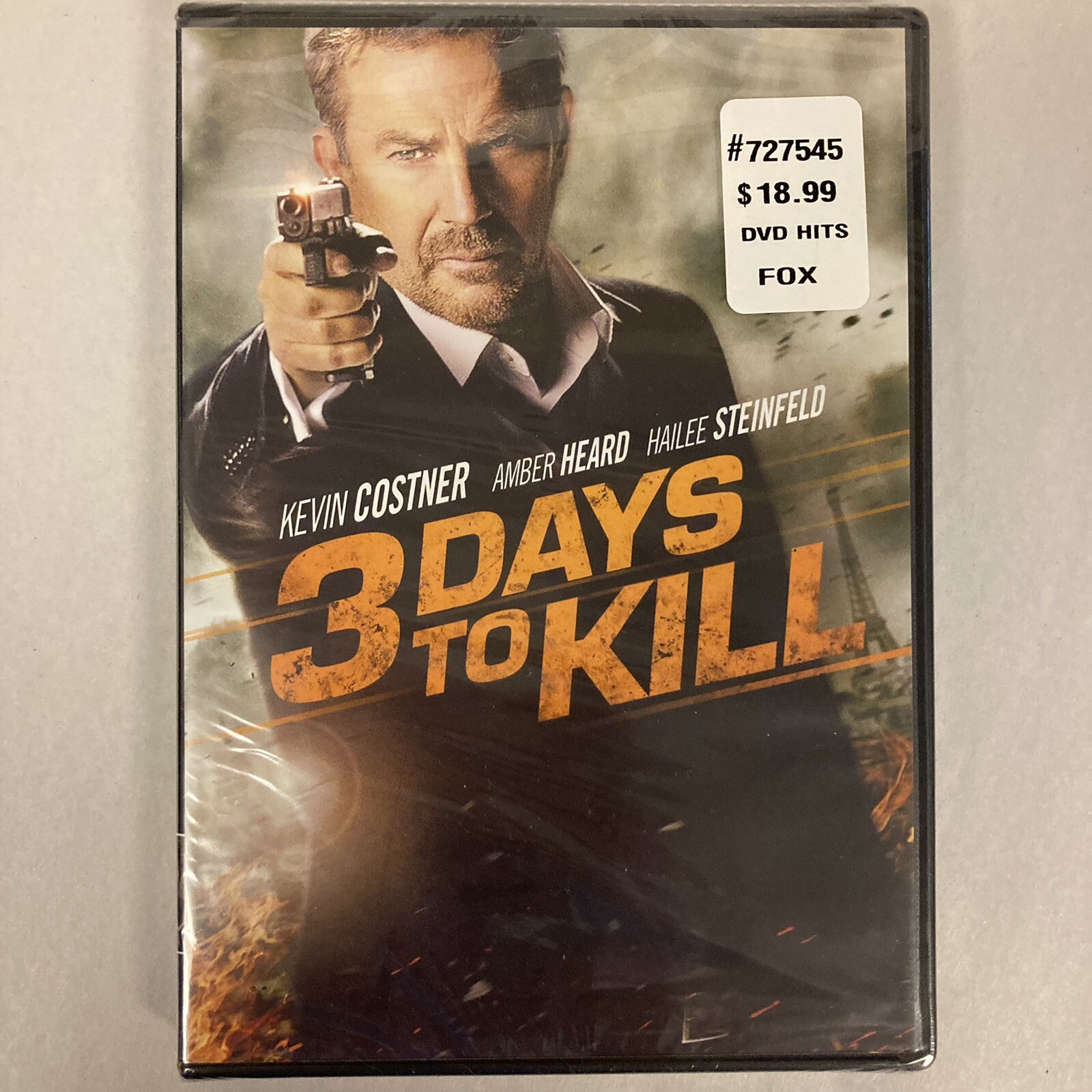 3 Days to Kill (DVD, 2014) New- Action Thriller Costner, Amber Heard