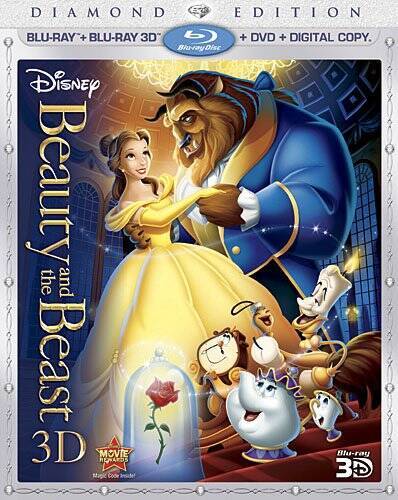 Beauty and the Beast (Five Disc Combo: Blu-ray 3D Blu-ray DVD Digit – GOOD