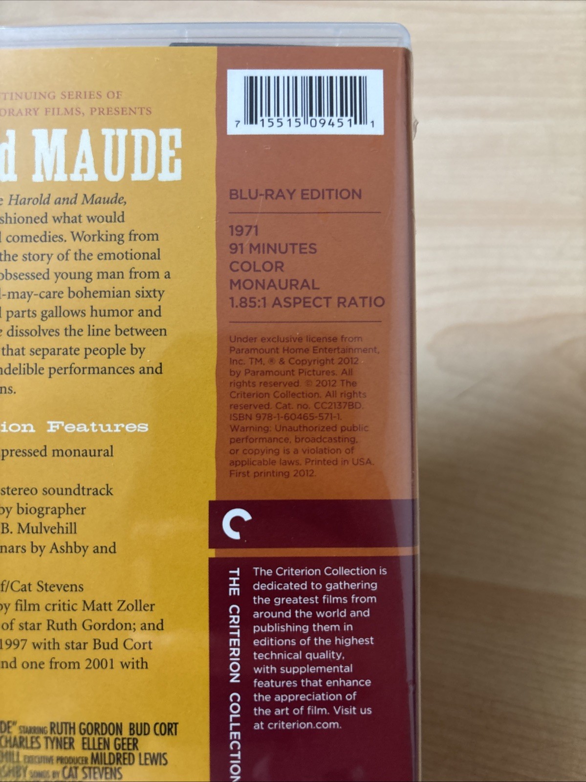 Harold and Maude Criterion Collection Blu-ray Reg. A Hal Ashby BRAND NEW SEALED