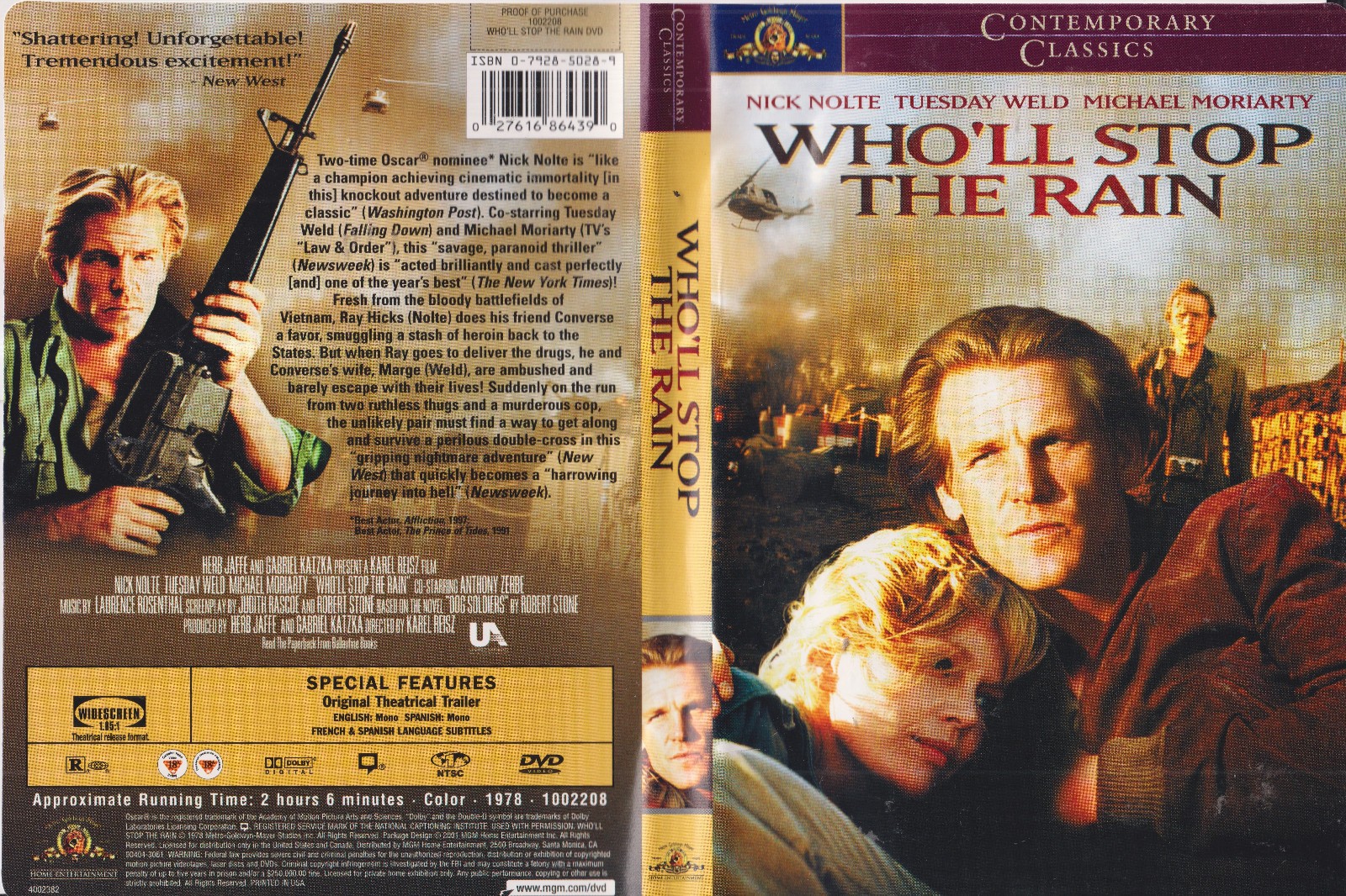 Who’ll Stop the Rain (DVD, 1978) Nick Nolte & Tuesday Weld W/chapter index
