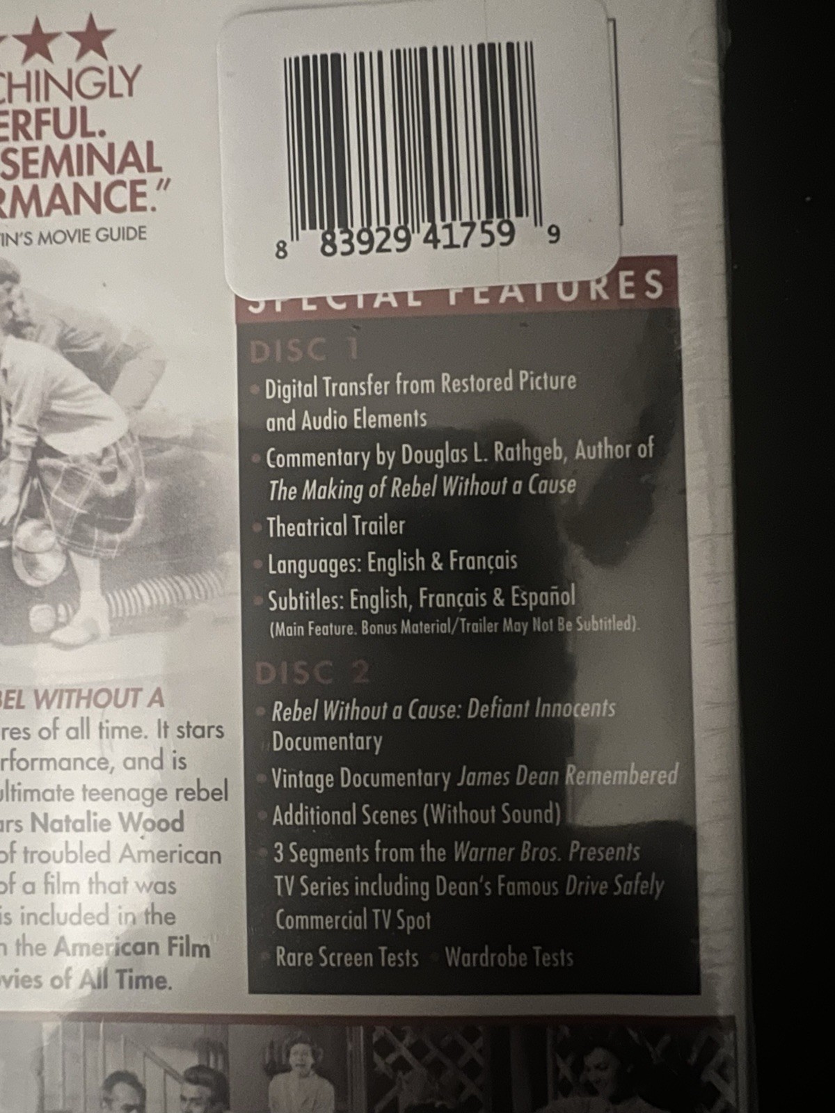 ‘Rebel Without a Cause’ (1955 ~ 2013 2 DVD Set NEW SEALED) James Dean