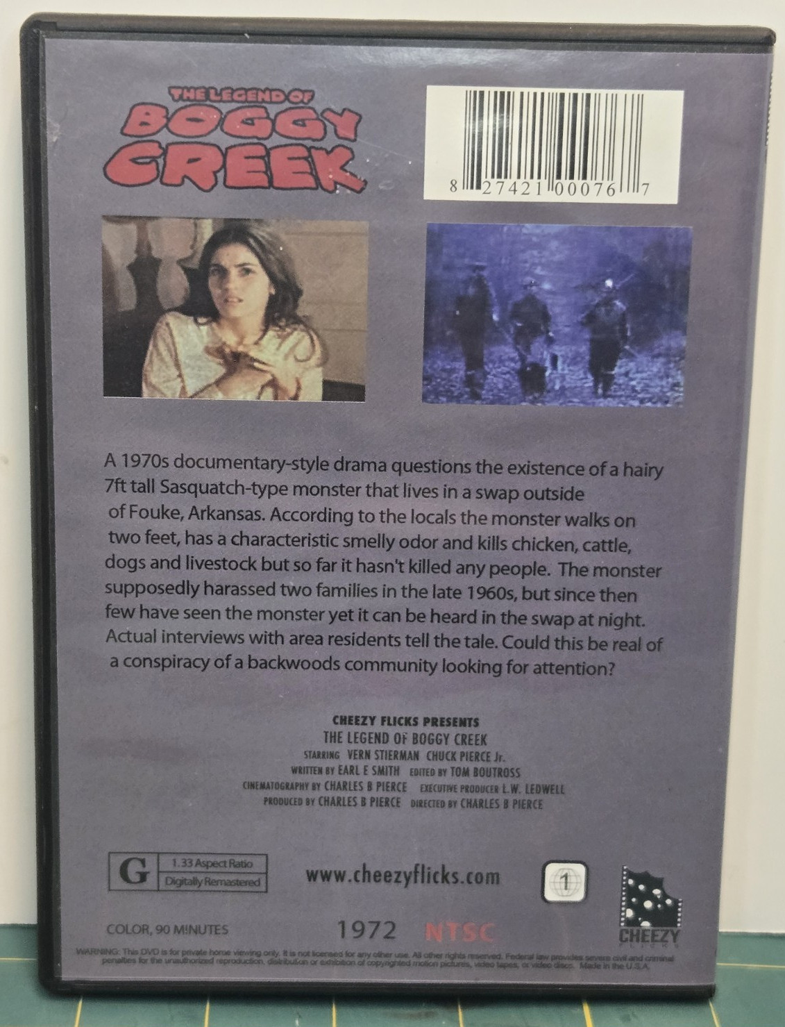 The Legend of Boggy Creek 1972 (DVD, 2006) Cheezy Flicks Tested & Working
