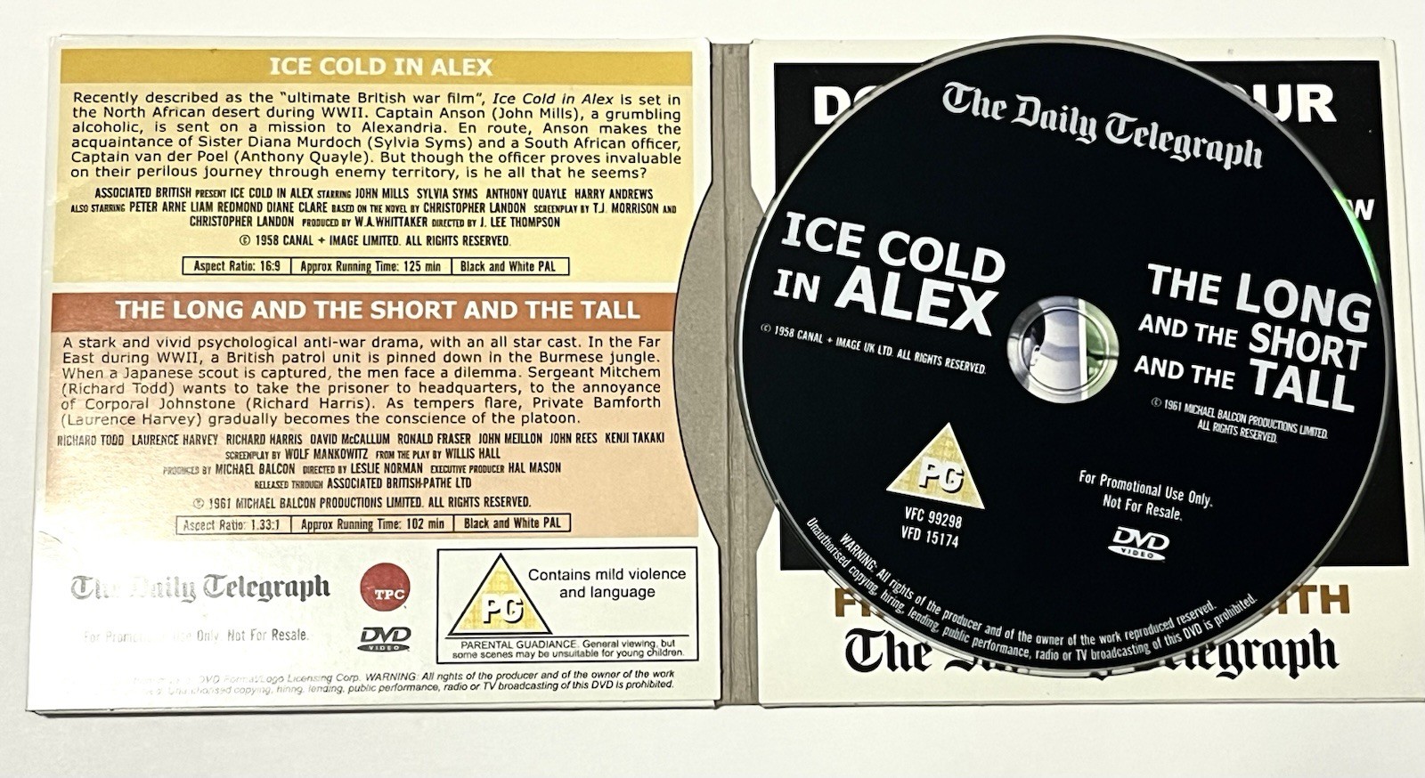 Ice Cold In Alex / The Long And The Short And The Tall DVD British WW2 Films PAL