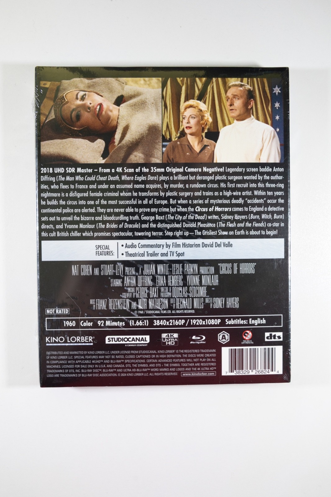 Circus of Horrors 1960 Kino Lorber 4k UHD + Blu-Ray w/ Slipcover