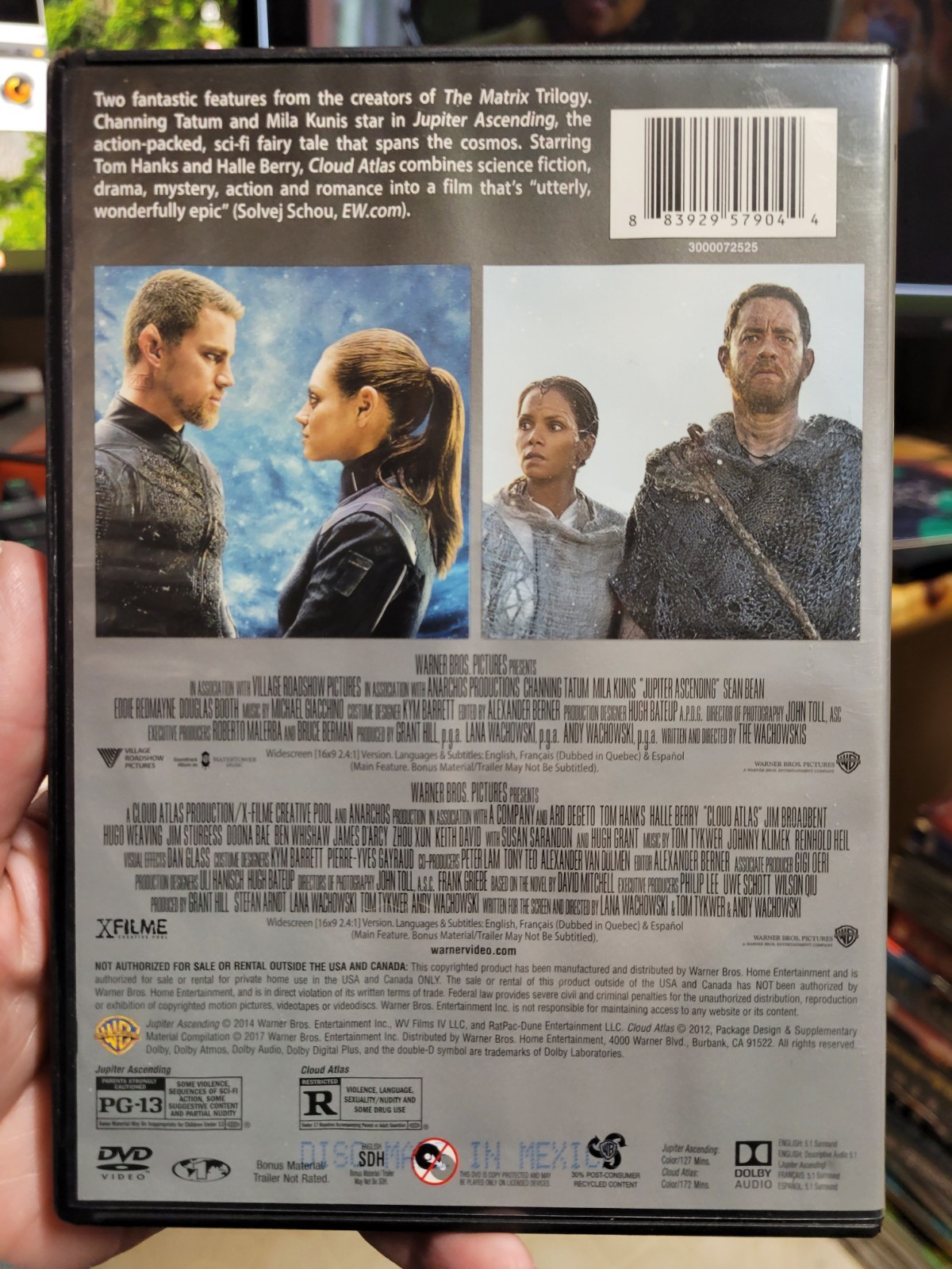 Jupiter Ascending / Cloud Atlas (DVD, 2015, 2-Disc Set) Tom Hanks Channing Tatum