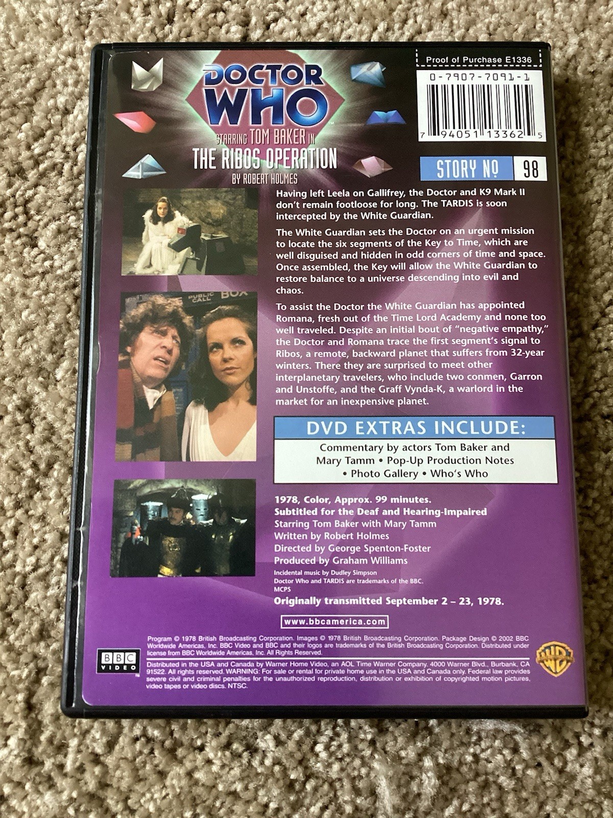 BBC dvd DOCTOR WHO The Key to Time Complete Adventure Tom Baker Yrs – 6 disc box