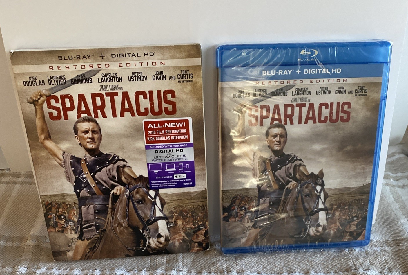 Spartacus Blu-ray + Digital HD 1960 Restored Edition New Sealed W/Sleeve