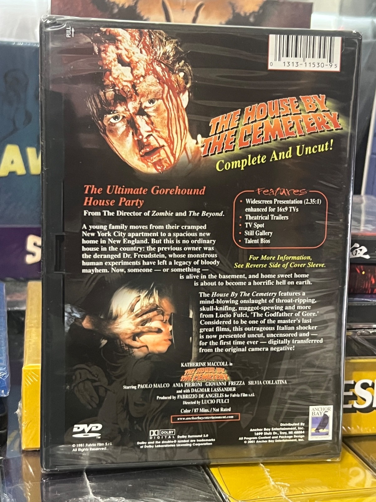 The House By The Cemetery (DVD) Lucio Fulci, Uncut! ANCHOR BAY DVD! BRAND NEW!