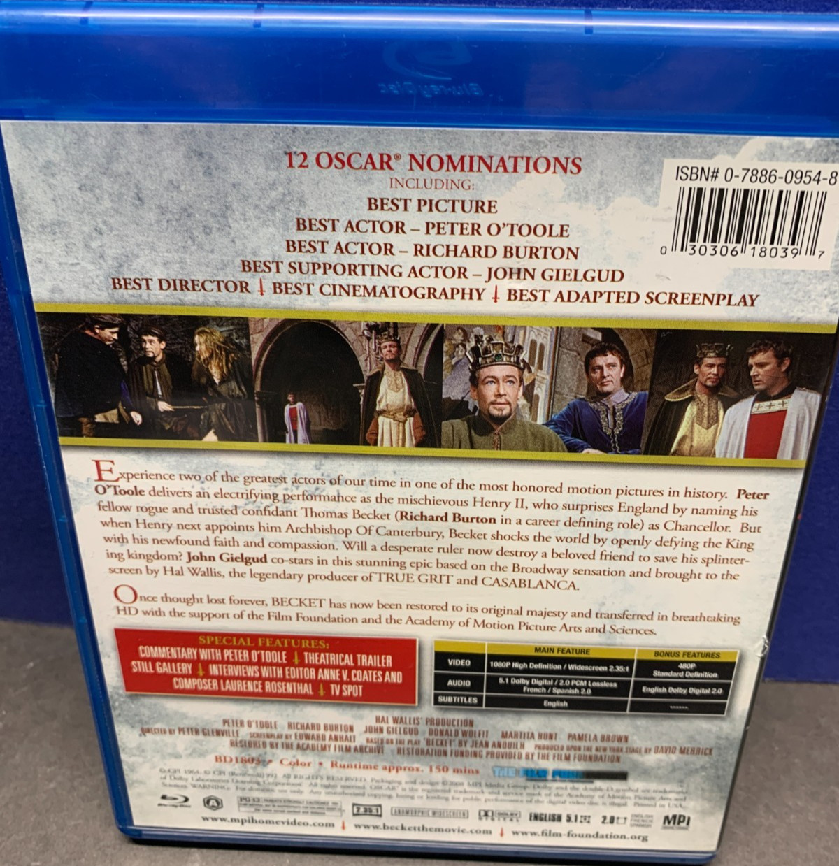 BECKET – BLU-RAY – RICHARD BURTON – PETER O’TOOLE!