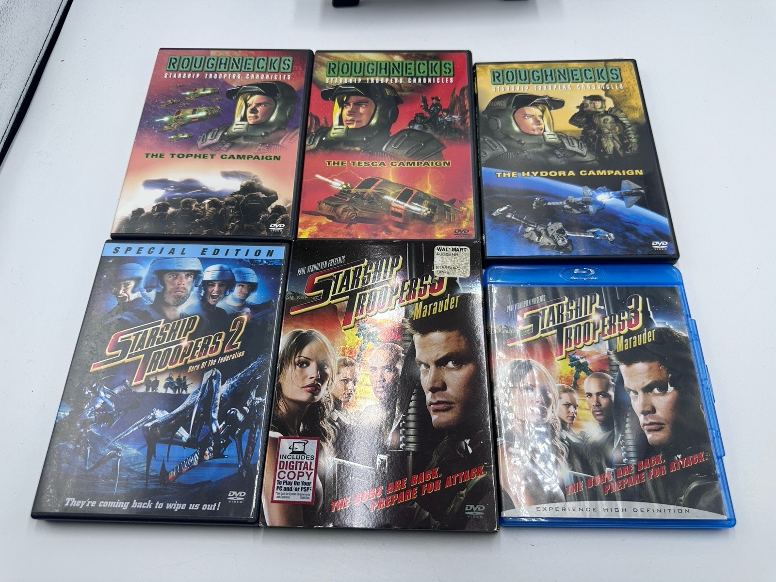 STARSHIP TROOPERS DVD Blu Ray LOT X6: Roughnecks Movies 2 3 Marauder