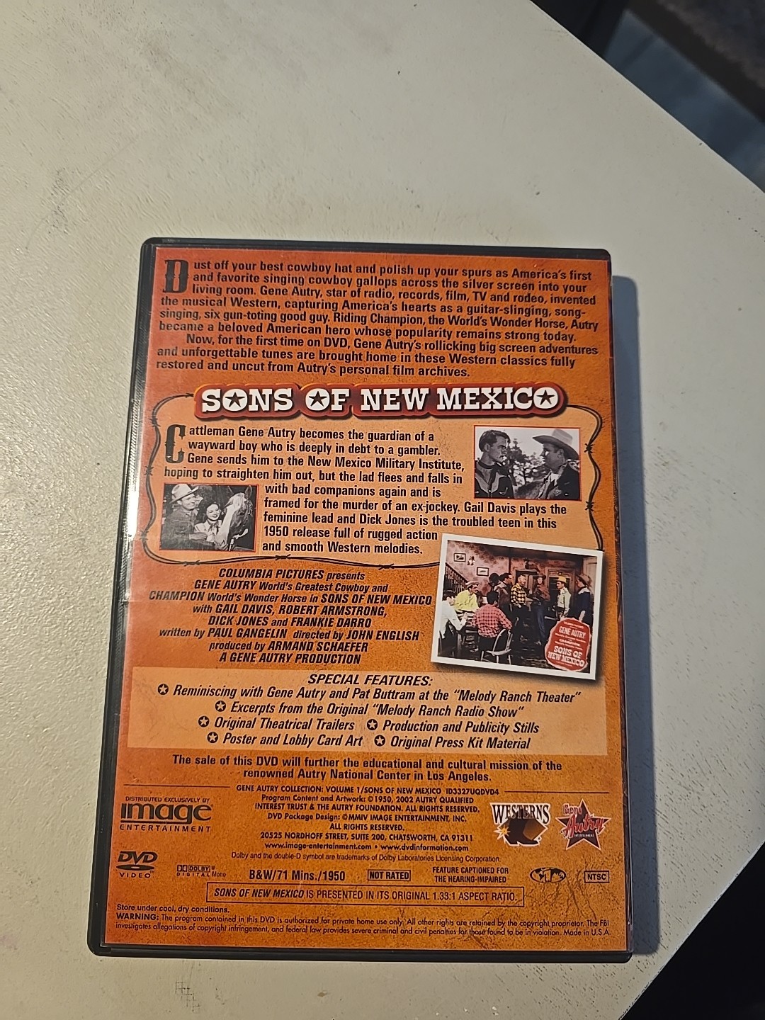 Gene Autry Collection Sons of New Mexico DVD 2002 Fully Restored