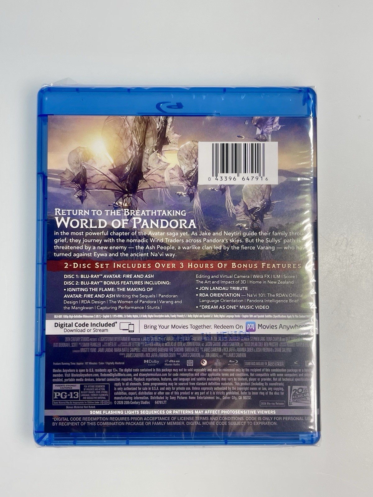 Avatar: Fire And Ash Blu-ray + Digital