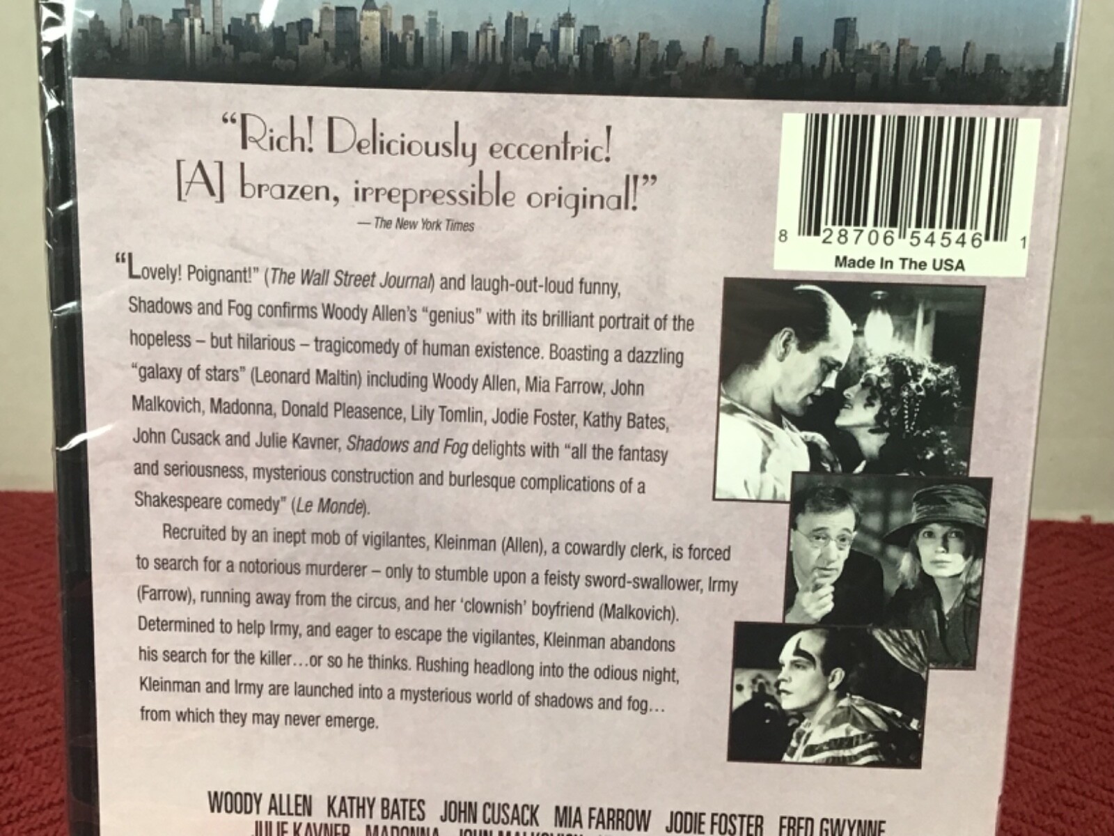 Shadows And Fog DVD. NEW. FAST, FREE FIRST CLASS SHIPPING.