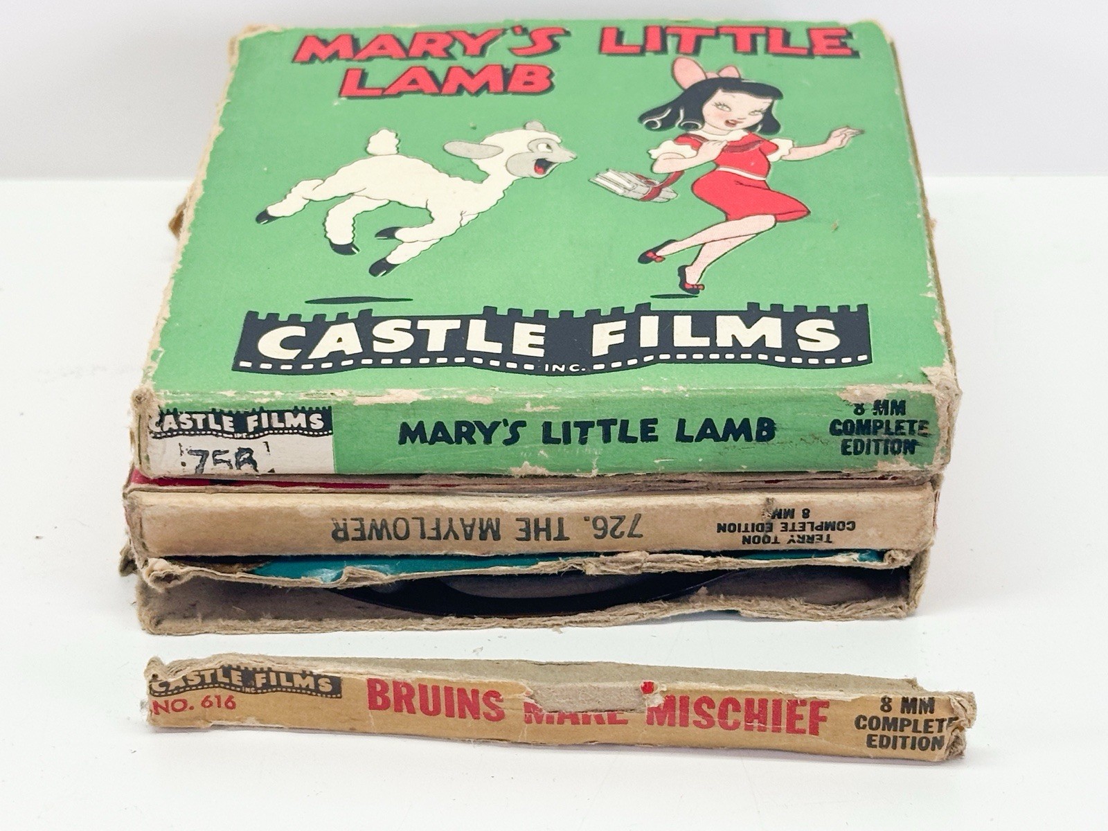 Vintage Castle Films 8mm Silent Film Cartoon Lot Bruins Mary Terry Toons
