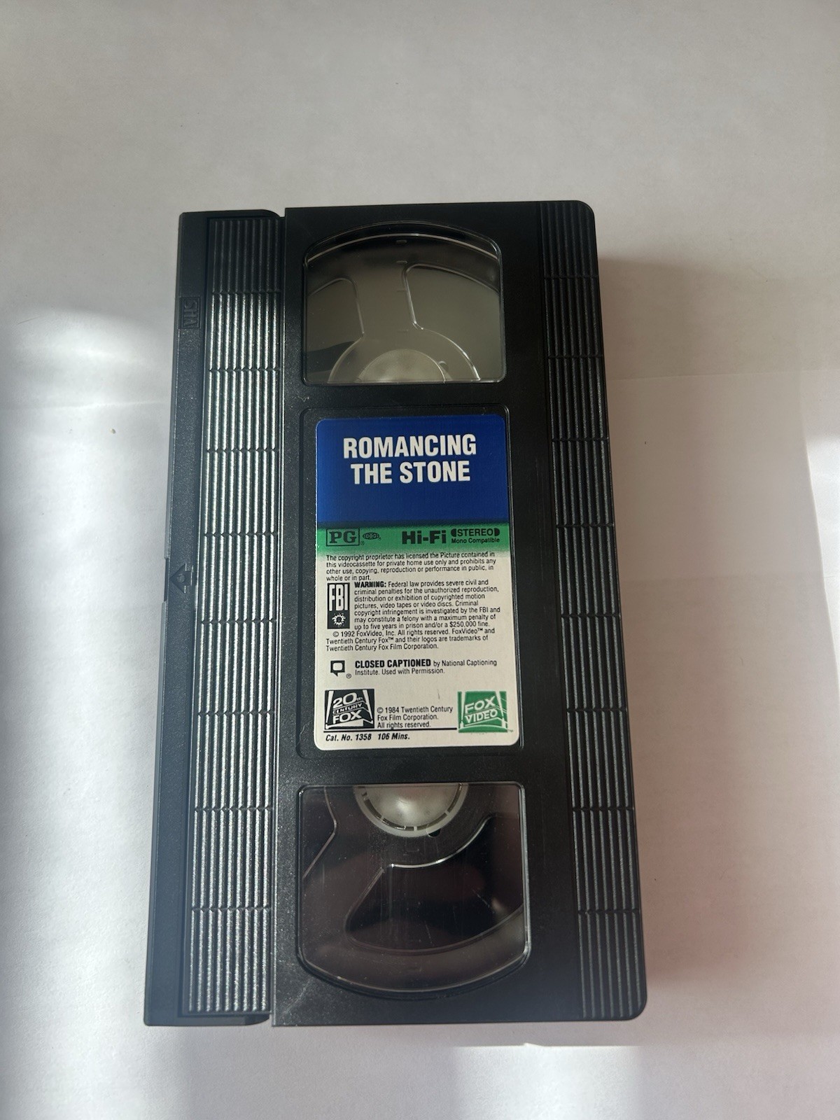 20th Century Fox Romancing the Stone VHS Closed Captioned Hi-Fi PG 1984 NTSC