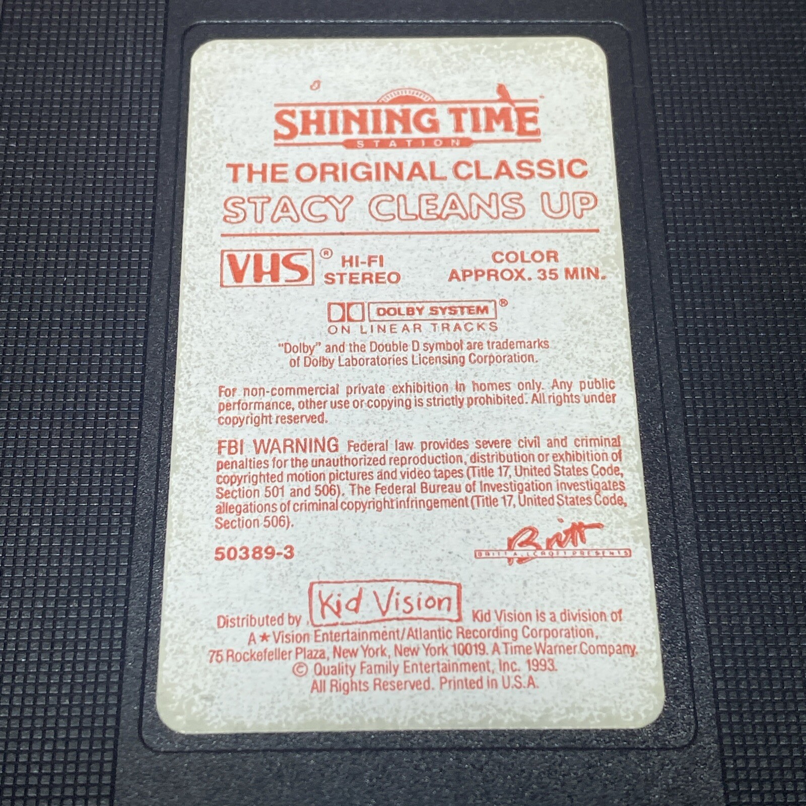 Shining Time Station Thomas The Train Stacy Cleans Up VHS Tape 1993 Kid Vision