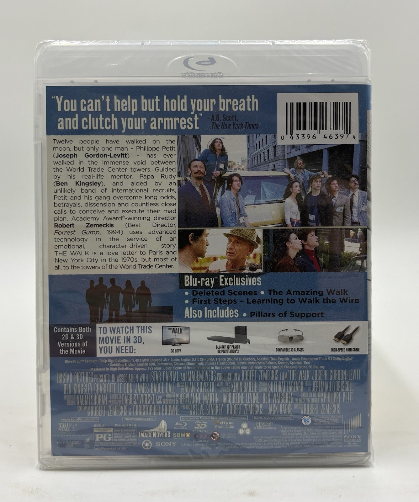 The Walk Blu Ray 3D Blu-Ray *New & Sealed* Joseph Gordon-Levitt Rare OOP