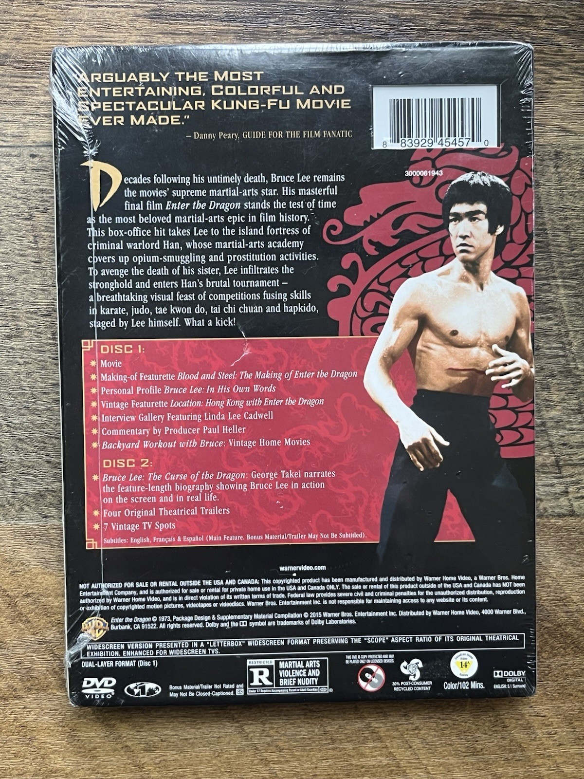 Enter the Dragon DVD 2014 2-Disc Special Edition Bruce Lee New Sealed