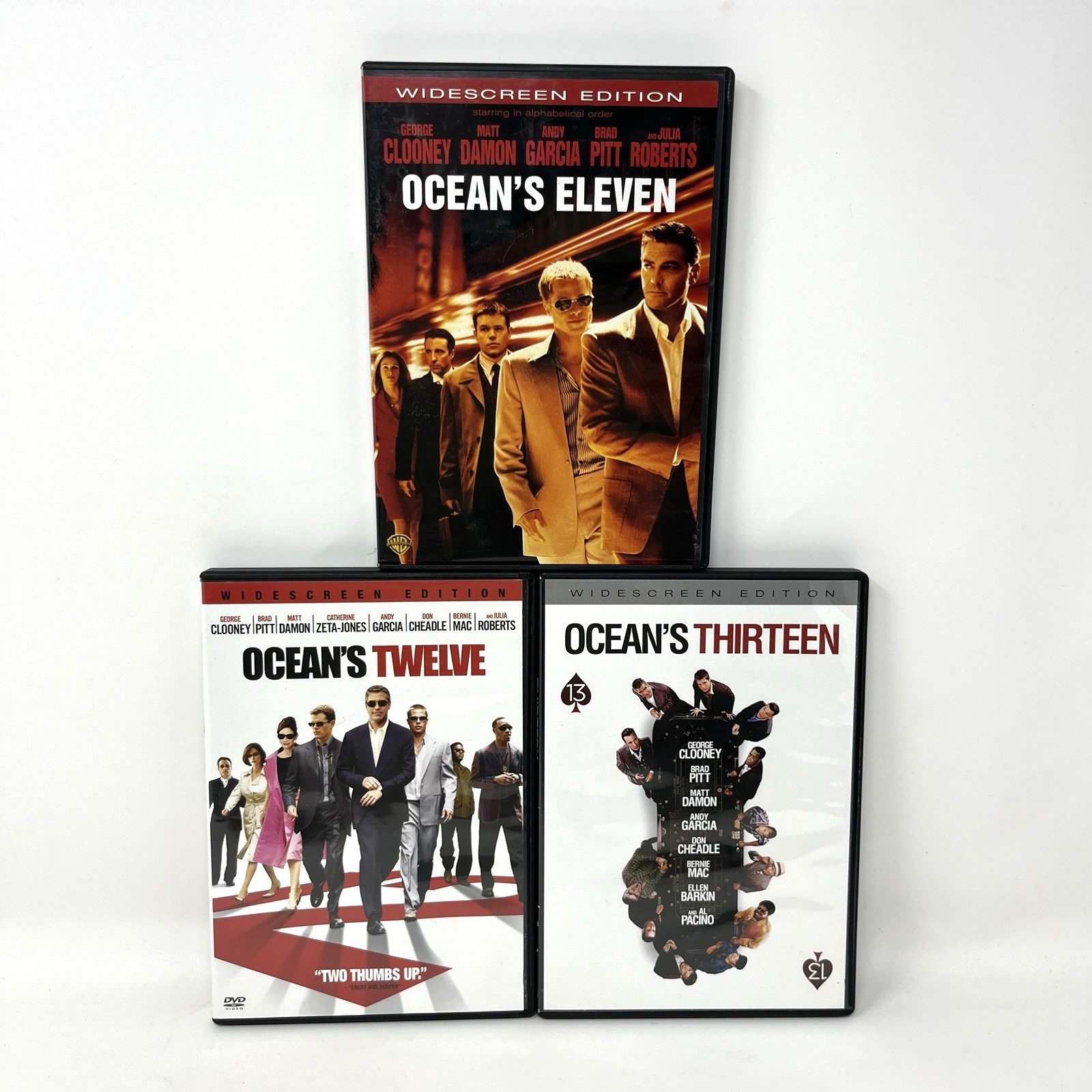 Lot of 3 DVDs 0cean’s 11, 12 & 13 George Clooney, Brad Pitt, Matt Damon