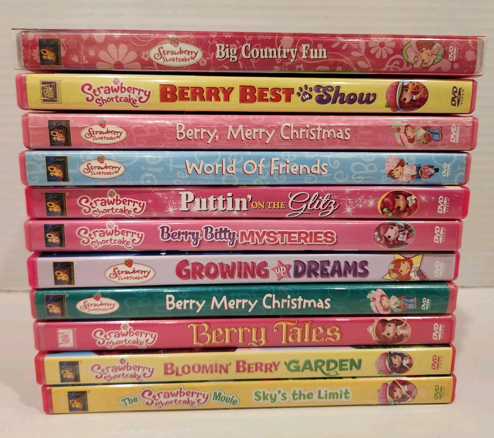 LOT of 11 STRAWBERRY SHORTCAKE DVDs Early 2000s Gift Girls Movies Shows FREE S/H
