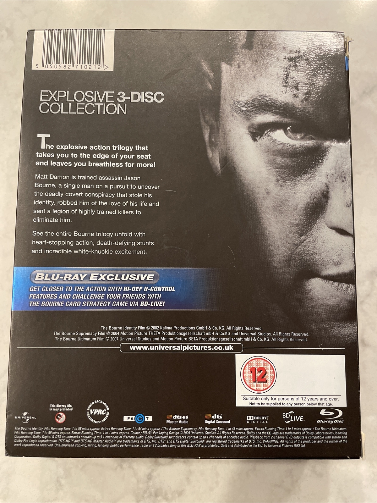 The Jason Bourne Collection (Blu-ray Disc, 2009, 3-Disc Set)