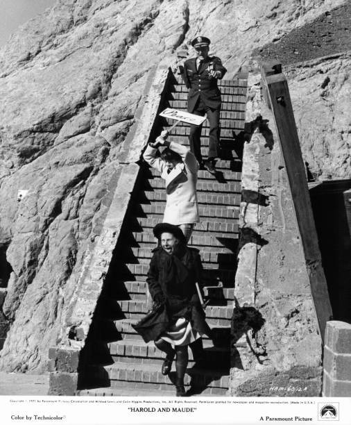 Bud Cort and Ruth Gordon from the film Harold And Maude 1971 Old Movie Photo
