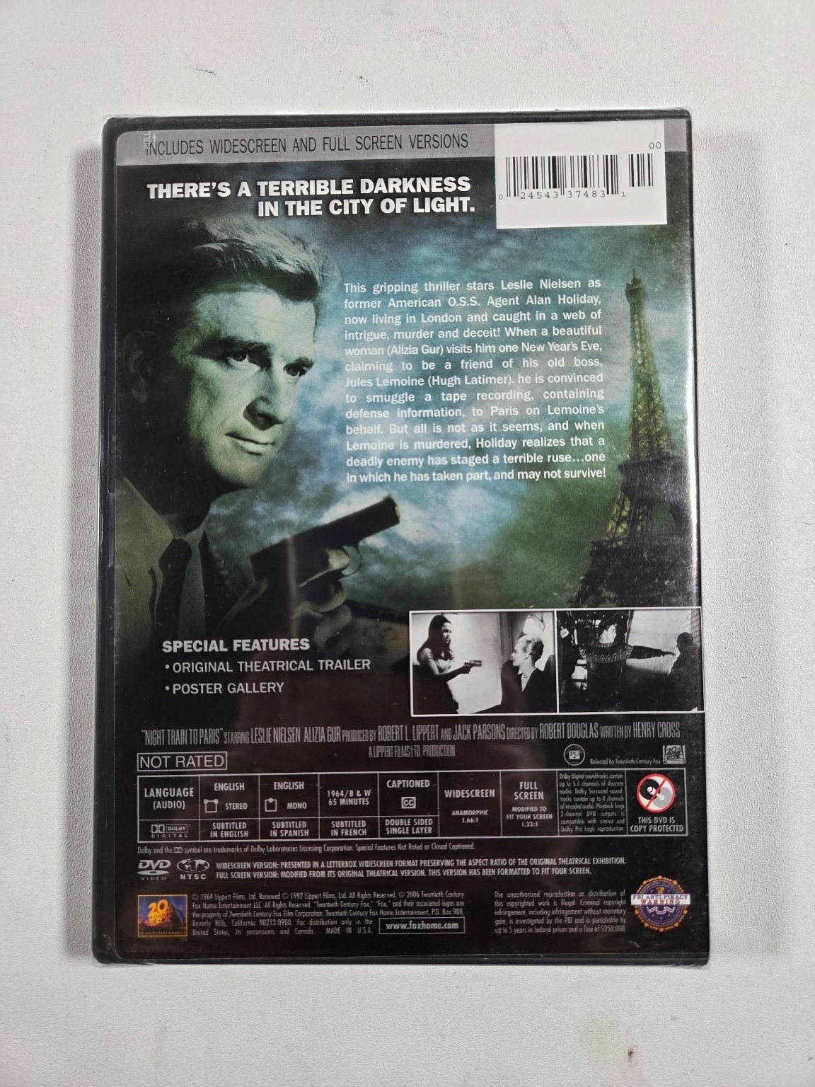 Night Train to Paris DVD 1964 Leslie Nielsen Spy Thriller Widescreen NTSC