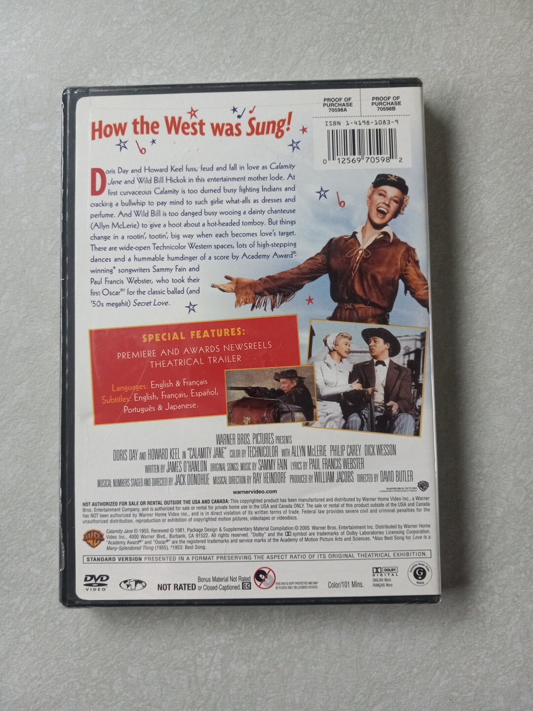 Calamity Jane (DVD) Doris Day, Howard Keel, Allyn Ann McLerie, Philip Carey New
