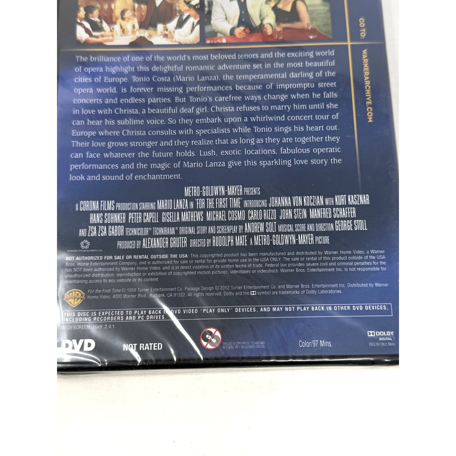 Mario Lanza For the First Time DVD NEW Sealed Warner Archive Zsa Zsa Gabor 1959