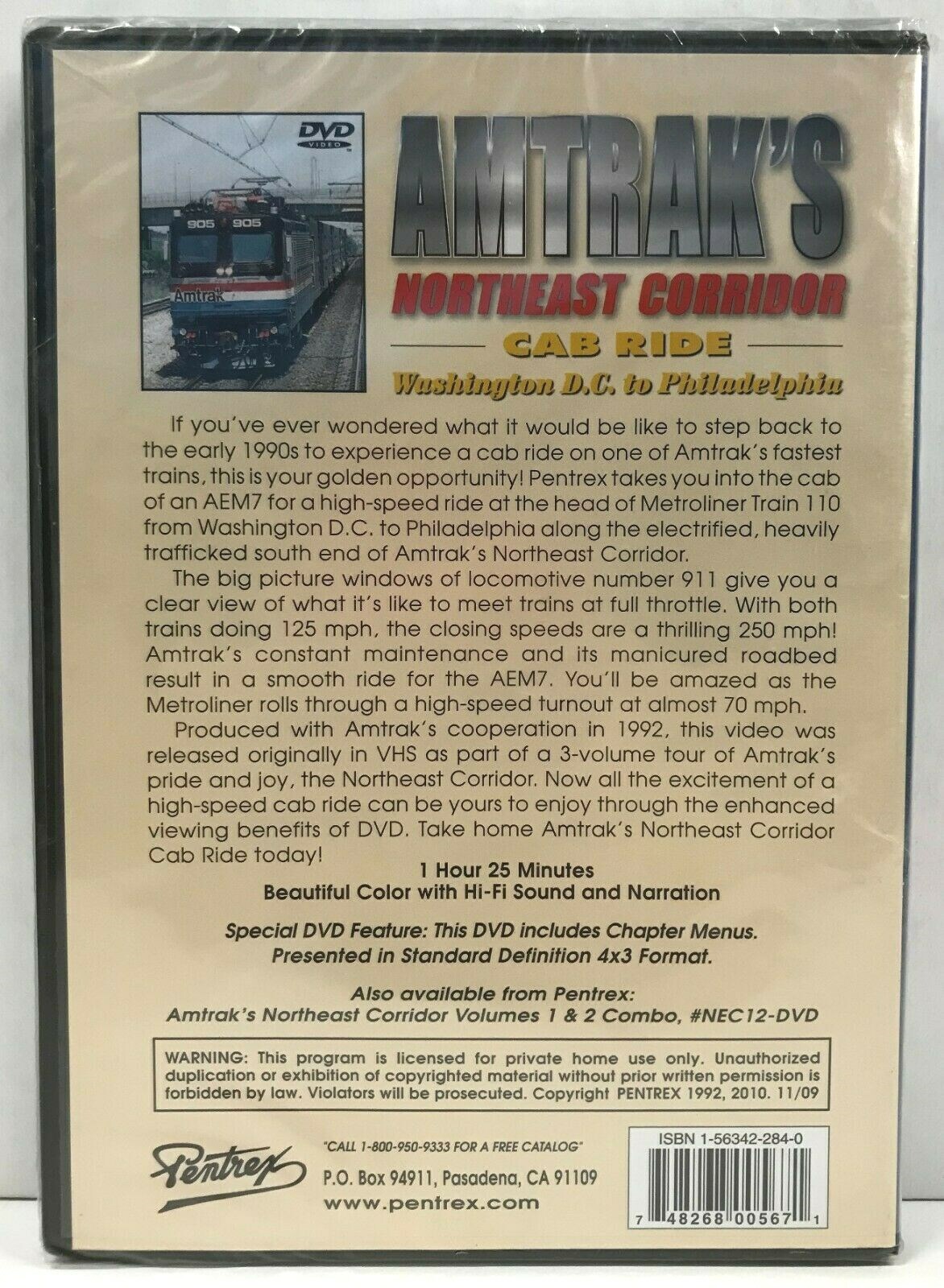 Amtrak’s Northeast Corridor Cab Ride DVD Railroad Washington D.C./Philadelphia